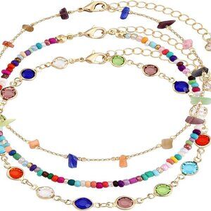 Boho Beaded Ankle Bracelet Beach 18 K Gold Plated Anklet Bracelets Handmade